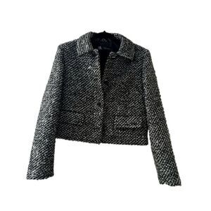 Zara black and white sparkly short jacket